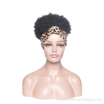 Aishili wholesale non slip wig Leopard headband Afro deep headband wigs for black women